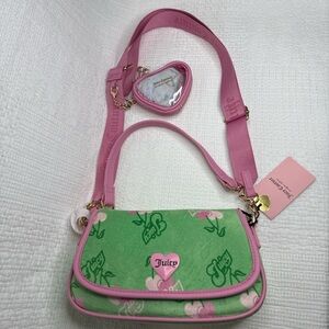 Juicy Couture Retro Juicy Cherry Shoulder Bag 💚🩷